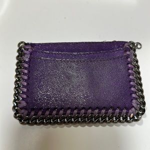 Stella McCartney Falabella card holder wallet purple
